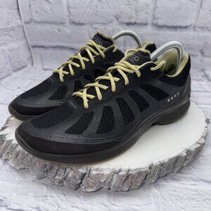 ECCO Biom Fjuel Racer Womens Size 9.5 Shoes Black Lime Cross Trainer Sneakers